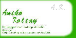 aniko koltay business card